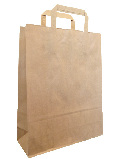 Paper Tape Handle Bags Brown Kraft
